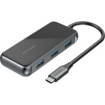 USB-хаб VENTION 5-in-1 USB-C to 4xUSB3.0, PD100W Black (TFDHB)