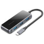 Порт-реплікатор VENTION 5-in-1 USB-C to HDMI 4K/3xUSB3.0/PD 87W Black (TFBHB)