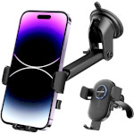 Автотримач для смартфона VENTION One Touch Clamping Car Phone Mount With Suction Cup Black