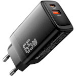Зарядний пристрій ESSAGER Ruiy 65W 1xUSB-A, 1xUSB-C, PD3.0, QC4.0 GaN Travel Charger Black (ECTAC-RYB01-Z)