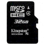 Карта памяти KINGSTON microSDHC 32GB Class 4 (SDC4/32GBSP)