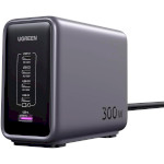 Зарядний пристрій UGREEN CD333 Nexode 300W 1xUSB-A, 4xUSB-C, PD3.1, QC4.0 GaN Wall Charger Gray (90903B)