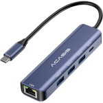 Сетевой адаптер с USB-хабом ACASIS DS-7NV5 USB-C to 3xUSB3.0, LAN, PD100W Blue