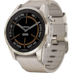 Смарт-часы GARMIN Fenix 7S Pro Sapphire Solar 42mm Soft Gold with Limestone Leather Band (010-02776-30)