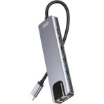 Порт-реплікатор XO HUB013 6-in-1 USB-C to HDMI, 2xUSB-A, USB-C, PD100W, RJ-45 (XO-HUB013SL)