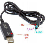Кабель питания USB to DC RCI 5.5x2.1 12V/1A Black