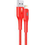 Кабель USAMS US-SJ425 Lightning U-Bob Smart Power-off Cable 1.2м Red (SJ425USB02)