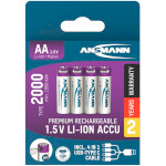 Аккумулятор ANSMANN AA 2000mAh, USB-C зарядка 4шт/уп (1312-0036)