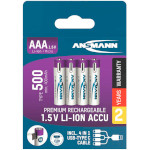 Аккумулятор ANSMANN AAA 500mAh, USB-C зарядка 4шт/уп (1311-0028)