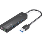 Порт-репликатор VENTION 4-in-1 USB-A to USB3.0x3/2xTRS Audio Sound Card/Micro-B Power (CHIBF)