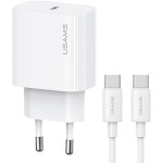 Зарядное устройство USAMS CC226 T65 Single USB Travel Charger White w/Type-C to Type-C cable (OYXLTZ01)