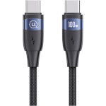 Кабель USAMS US-SJ632 U85 Aluminum Alloy Type-C To Type-C PD100W Fast Charging & Data Cable 1.2м Black (SJ632USB01)