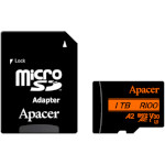 Карта памяти APACER microSDXC 1TB UHS-I U3 V30 A2 Class 10 + SD-adapter (AP1TBMCSX10U8-R)