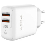 Зарядний пристрій ACCLAB AL-TC224 2xUSB-A, 2.4A Wall Charger White