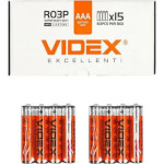 Батарейка VIDEX Super Heavy Duty AAA 410mAh 60шт/уп (R03P/AAA 60PCS SC)