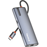 Мережевий адаптер з USB-хабом COLORWAY 6-in-1 USB-C to 1xHDMI, 3xUSB3.0, PD100W, LAN (CW-HUB02)