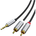 Кабель CABLETIME mini-jack 3.5 мм - 2RCA 1.8м Black (CA914005)