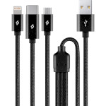 Кабель TTEC 2DK39 AlumiCable Trio USB-A to Lightning/Type-C/Micro-USB 1м Black (2DK39S)