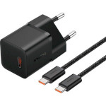 Зарядний пристрій BASEUS GaN5 Fast Charger Mini 1C 20W Black w/Type-C to Type-C cable (P10110900113-00)