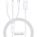 Кабель BASEUS Superior Series Fast Charging Data Cable USB to M+L+C 3.5A 1м White (P10320105221-00)