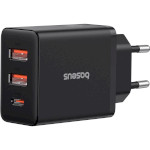 Зарядний пристрій BASEUS Cube Fast Charger 2U+C GaN5 30W Black (P10111402113-00)