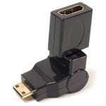 Адаптер поворотний POWERPLANT Mini-HDMI - HDMI Black (KD00AS1300)