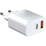 Зарядное устройство WUW C172 1xUSB-A, 1xUSB-C, 65W White