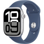 Смарт-годинник APPLE Watch Series 10 GPS 46mm Silver Aluminum Case with Denim Sport Band M/L (MWWM3QH/A)