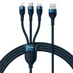 Кабель BASEUS Flash Series II 3-in-1 Fast Charging Data Cable USB to M+L+C 100W 1.2м Blue (CASS030003)