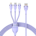 Кабель BASEUS Flash Series II 3-in-1 Fast Charging Data Cable USB to M+L+C 66W 1.2м Purple (CASS040005)