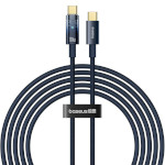 Кабель BASEUS Explorer Charging Cable USB-C to USB-C 100W with Auto Shutdown 2м Deepsea Blue (P10319704321-01)