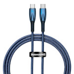 Кабель BASEUS Glimmer Series Fast Charging Data Cable Type-C to Type-C 100W 1м Blue (CADH000703)