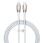 Кабель BASEUS Glimmer Series Fast Charging Data Cable Type-C to Type-C 100W 1м White (CADH000702)