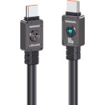 Кабель USAMS US-SJ684 Mecha Type-C to Type-C 100W Zine Alloy Fast Charging & Data Cable with Light 1.2м Black (SJ684USB01)