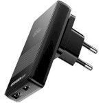 Зарядний пристрій ESSAGER Ultra Thin 65W 1xUSB-A, 1xUSB-C GaN Travel Charger Black (ECT65W-QCB01-Z)