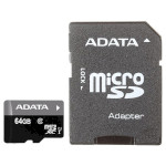 Карта памяти ADATA microSDXC Premier 64GB UHS-I Class 10 + SD-adapter (AUSDX64GUICL10-RA1)