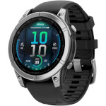 Смарт-годинник GARMIN Fenix E 47mm Stainless Steel with Black Silicone Band (010-03025-00)