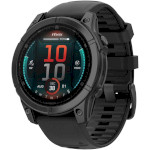 Смарт-годинник GARMIN Fenix E 47mm Slate Gray Steel with Black Silicone Band (010-03025-01)