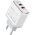 Зарядний пристрій LOGICPOWER 35WCH 2xUSB-C, 35W White w/Type-C to Lightning cable