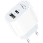 Зарядний пристрій XO L97 1xUSB-A, 1xUSB-C, 2.4A, 12W White (6920680827169)