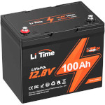 Акумуляторна батарея LITIME LiFePO4 12V 100Ah Group 24 Deep Cycle (12.8В, 100Агод, 4S4P/BMS)