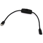 Кабель PI HUT USB-CM to USB-CF with On/Off Switch 31cm для Raspberry Pi 4 Model B (102509)