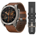 Смарт-годинник GARMIN Fenix 8 Sapphire 51mm Titanium with Chestnut Leather Band (010-02905-40)