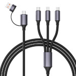 Кабель CABLEXPERT Premium 4-in-1 USB-A/Type-C to Type-C/Lightning/Micro-USB 1.5м Black (CC-USB2S-ACM31-1.5M)