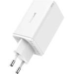 Зарядний пристрій BASEUS GaN6 Pro Fast Charger 2C+2U Moon White w/Type-C to Type-C cable (P10162701213-00)