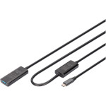 Кабель DIGITUS Active USB 3.2 Gen1 5G USB-C Male to USB-A Female Extension Cable 10м Black (DA-73111)