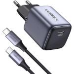 Зарядний пристрій UGREEN CD319 Nexode Mini GaN 30W 1xUSB-C, PD3.0, QC4.0 Wall Charger Gray w/Type-C to Type-C cable (25257)