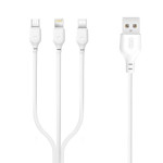 Кабель XO NB103 3-in-1 USB-A to Micro-USB/Type-C/Lightning 1м White