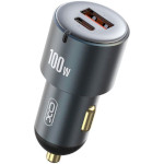 Автомобільний зарядний пристрій XO CC47 1xUSB-A, 1xUSB-C, 100W Car Charger Black (XO-CC47-BK)