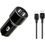 Автомобільний зарядний пристрій XO TZ09 2xUSB-A, 2.4A Car Charger Black w/Micro-USB cable (XO-TZ09M-BK)